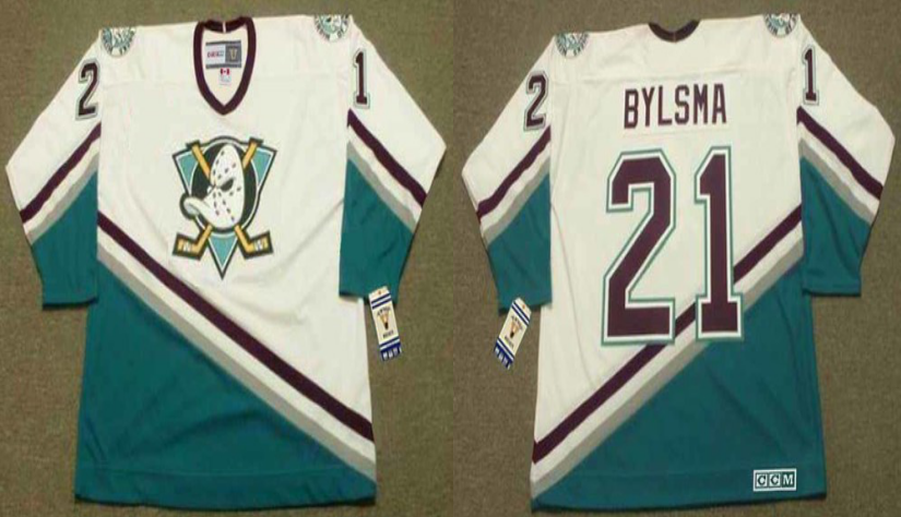 2019 Men Anaheim Ducks #21 Bylsma white CCM NHL jerseys->anaheim ducks->NHL Jersey